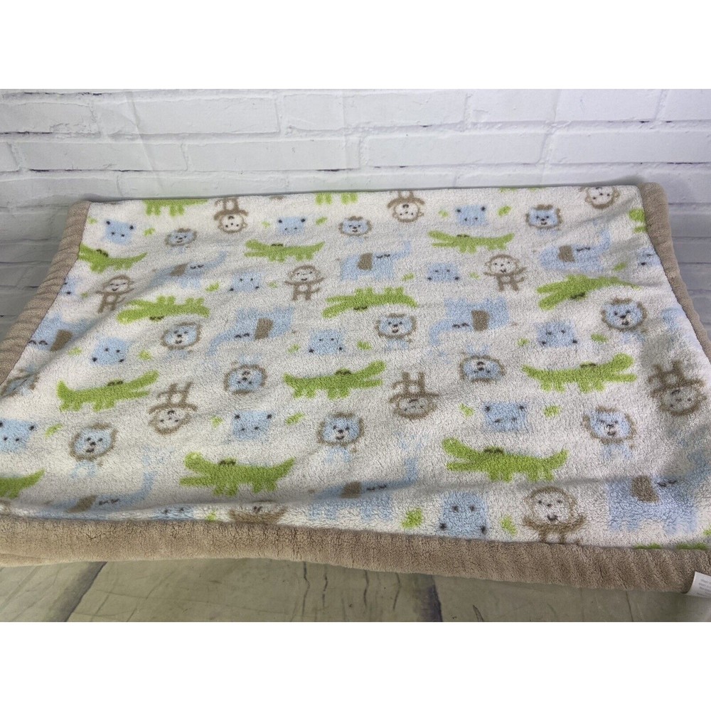 Carters Jungle Animals Monkey Elephant Alligator Baby Security Blanket Lovey